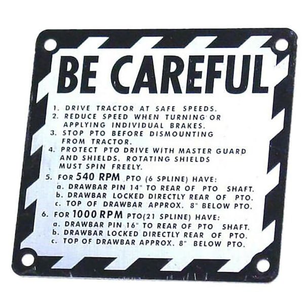 "Be Careful" Plate